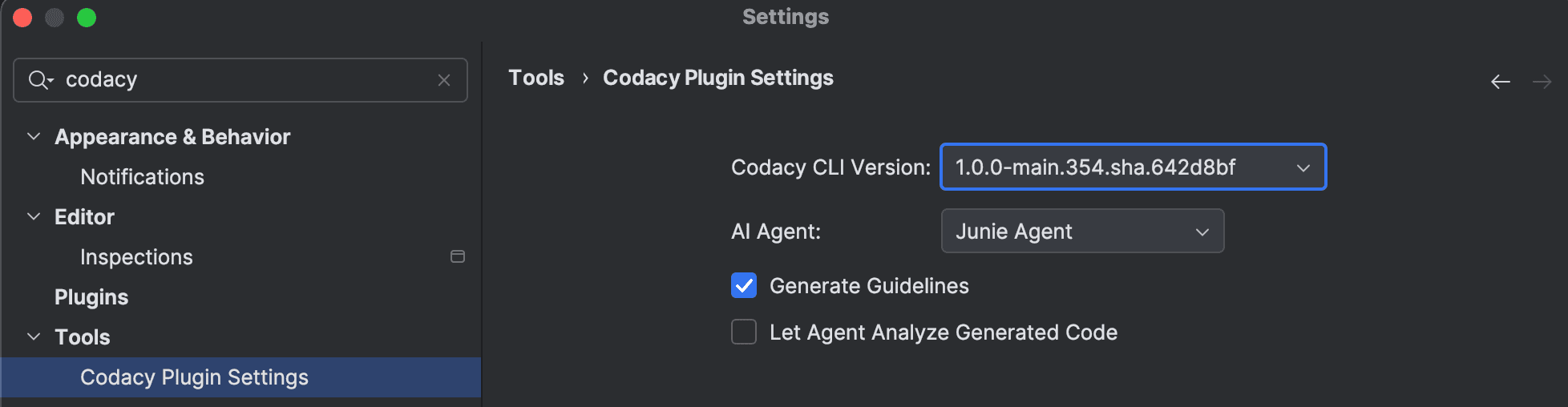 Codacy MCP Server is enabled